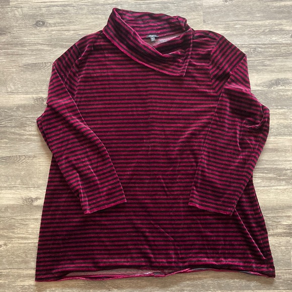 Talbots Tops - Talbots striped velvet top. Size 3X